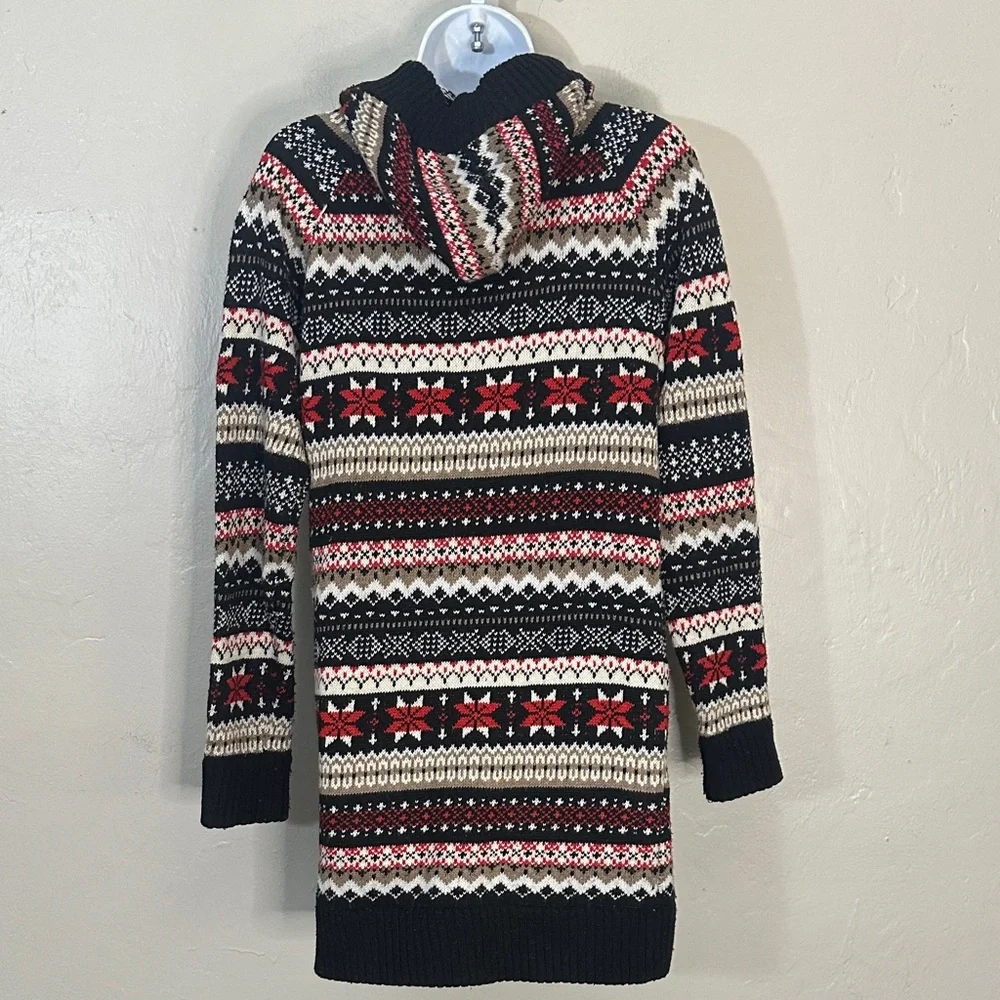 Women's Black and Red Patterned Cardigan - Picture 3 of 5